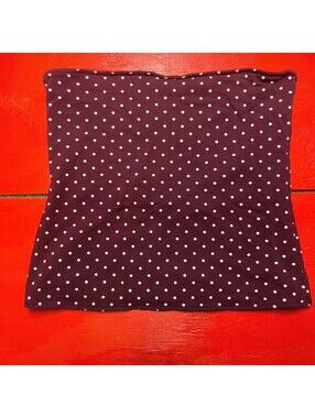 Burgundy tube crop top with white polka dots